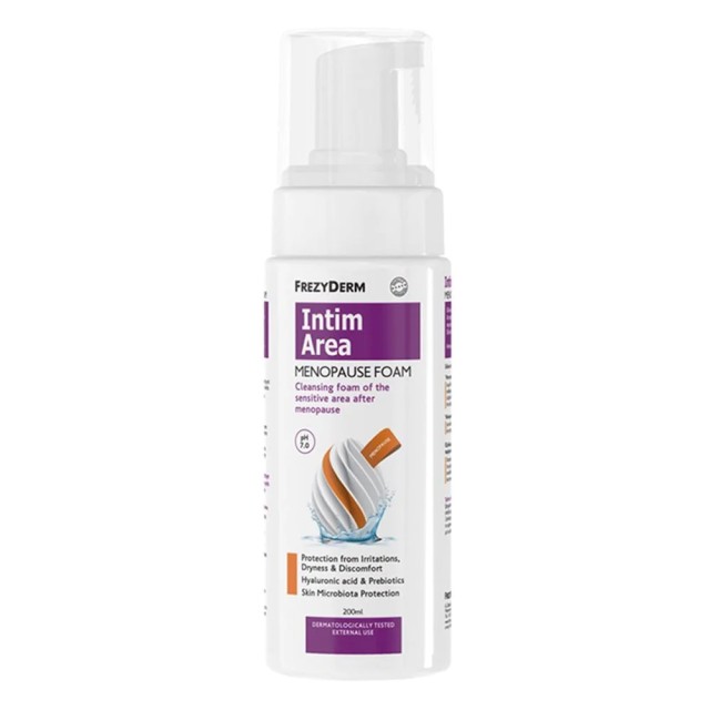 Frezyderm Intim Area Menopause Foam Ph7.0 Αφρός Καθαρισμού Ευαίσθητης Περιοχής Ερεθισμούς & Ξηρότητα 200ml
