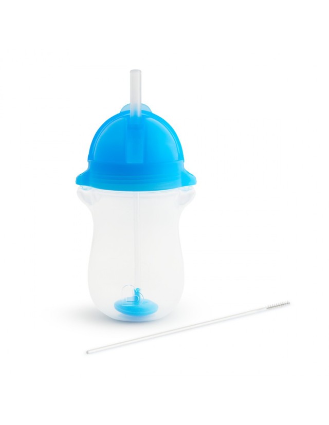 Munchkin Tip & Sip Straw Cup Κύπελλο Με Καλαμάκι Click Lock Μπλε 12m+ 296ml