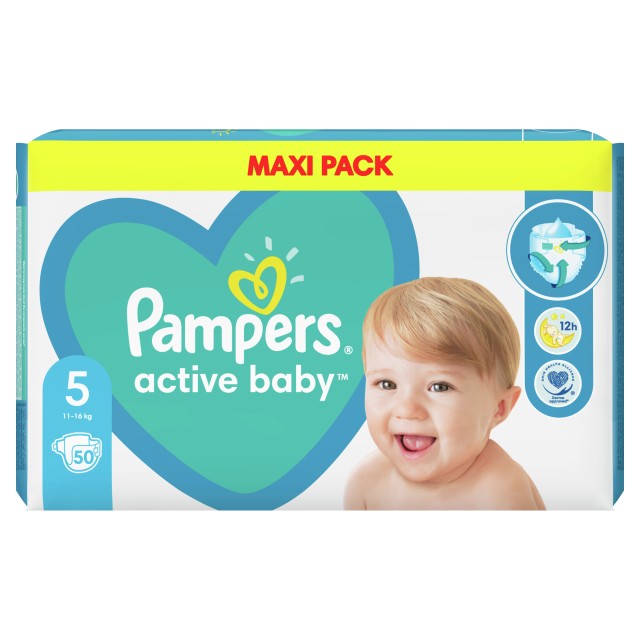 Pampers Active Baby Maxi Pack No5 (11-16kg) 50τμχ