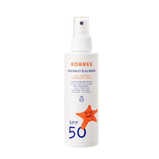 Korres Kids Comfort Sunscreen Spray Coconut & Almond Παιδικό Αντιηλιακό Σπρέι Για Παιδιά Καρύδα & Αμύγδαλο SPF50 150ml