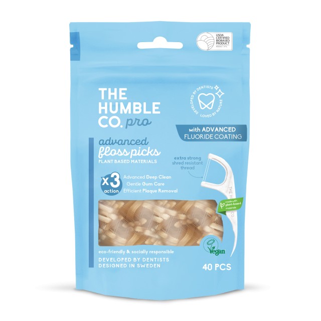 The Humble Co. Pro Line Floss Picks Οδοντικό Νήμα 40τμχ