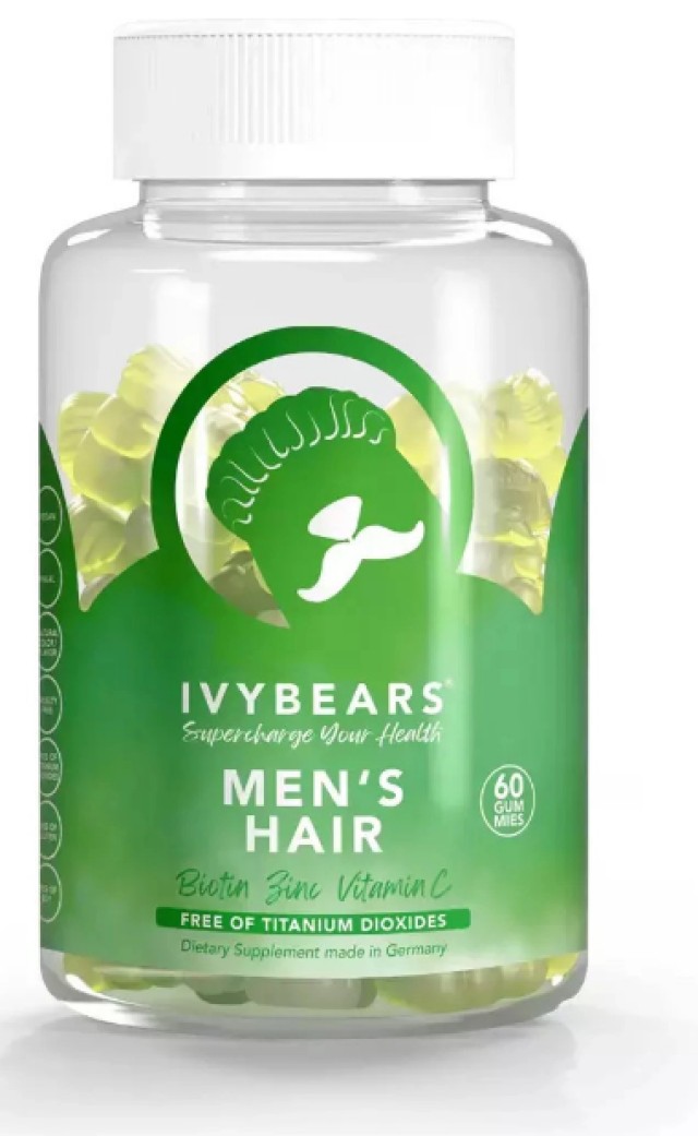 IvyBears Mens Hair Συμπλήρωμα Διατροφής Για Υγιή Μαλλιά Για Άνδρες 60 ζελεδάκια