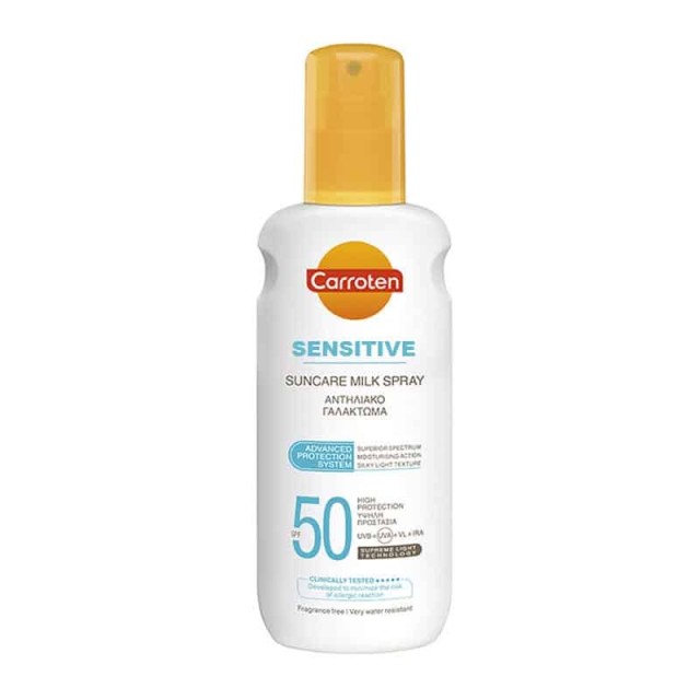 Carroten Αντηλιακό Γαλάκτωμα Spray Sensitive SPF50+, 200ml
