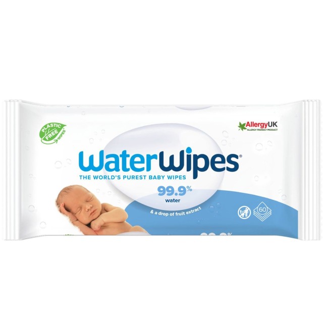 WaterWipes Οικολογικά Μωρομάντηλα με 99,9% Νερό 60 μαντ.