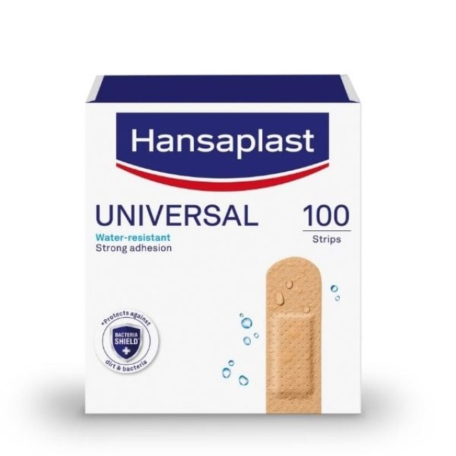 Hansaplast Universal Family Pack Water Resistant Επιθέματα Ανθεκτικά στο Νερό (1,9cm x 7,2cm), 100τεμ