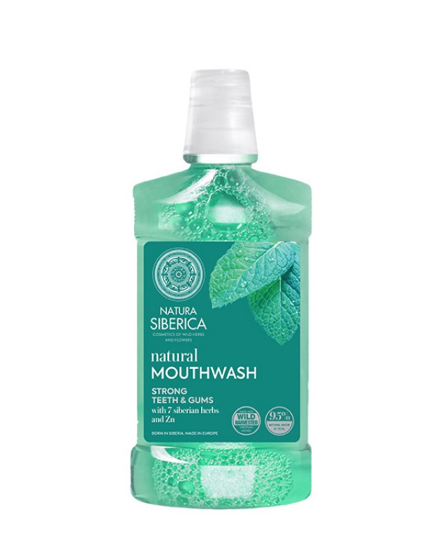 Natura Siberica Natural Mouthwash 7 Siberian Herbs Strong Teeth & Gums Στοματικό Διάλυμα Για Την Ουλίτιδα 7 Βότανα Σιβηρίας Και Ψευδάργυρος 520ml