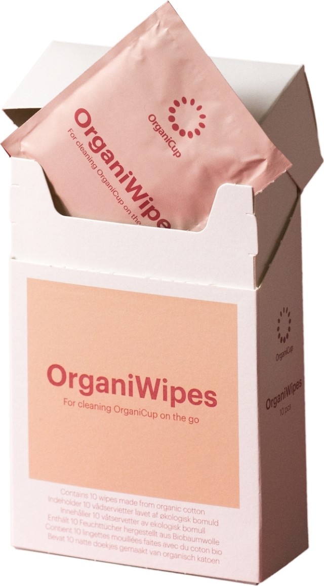 Allmaters Organicup Organiwipes Υγρά Μαντηλάκια Καθαρισμού Κυπέλλου Περιόδου & Ευαίσθητης Περιοχής 10τμχ