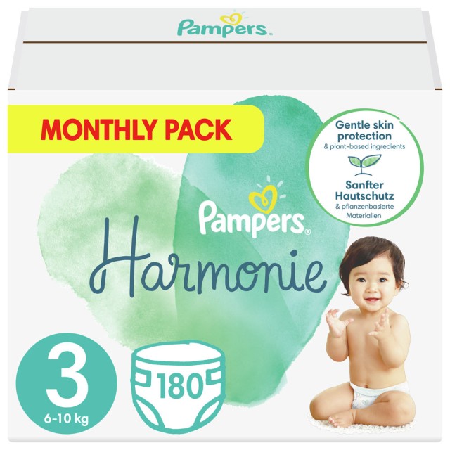 Pampers Harmonie No3 (6-10kg) Monthly Pack 180τμχ