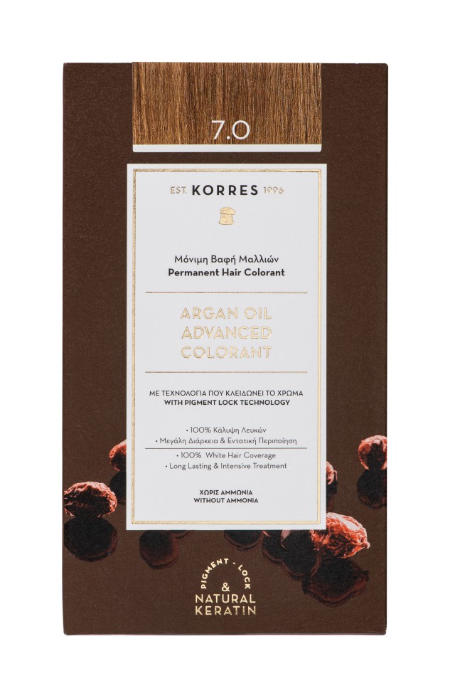 KORRES Argan Oil Advanced Colorant 7.0 Ξανθό + ΔΩΡΟ Μάσκα Argan Oil σε ειδικό μέγεθος