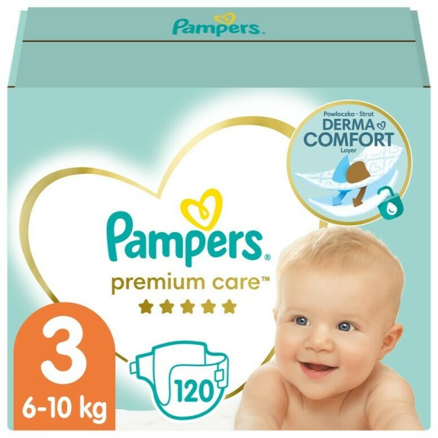 Pampers Premium Care Mega Pack No.3 (6-10 kg) Diapers, 120pcs