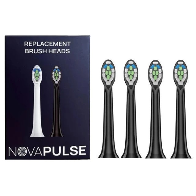Elladent Novapulse Standard Replacement Brush Heads Black 4τεμ (Ανταλλακτικές Κεφαλές Μαύρες)