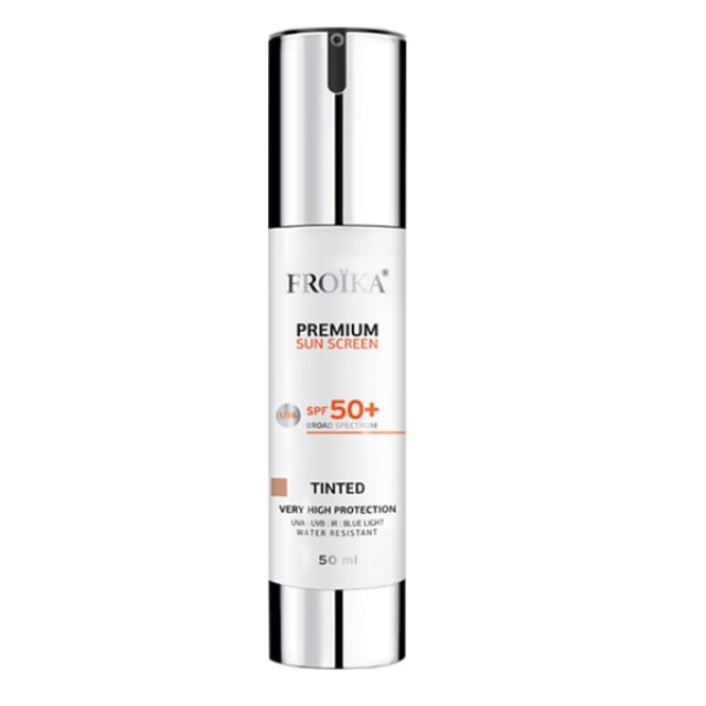 Froika Premium Sun Screen SPF50+ Tinted Αντιηλιακή Κρέμα Προσώπου με Χρώμα, 50ml