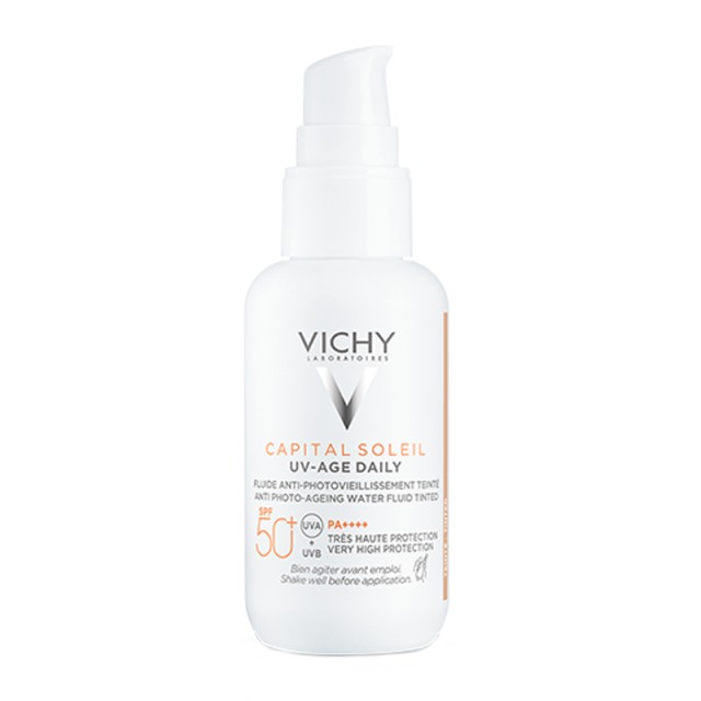 Vichy Capital Soleil UV-Age Daily Tinted Light SPF50+ Λεπτόρρευστο Αντιηλιακό Προσώπου Με Χρώμα 40ml