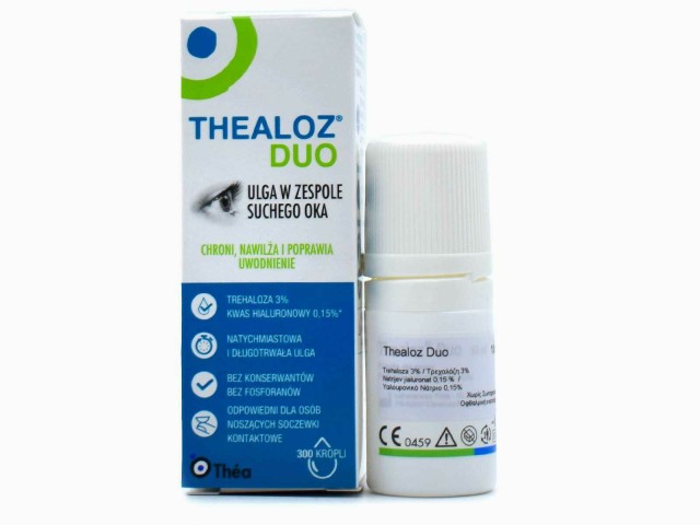 Thea Pharma Hellas Thealoz Duo Relief Οφθαλμικές Σταγόνες Με Υαλουρονικό Οξύ Για Ξηροφθαλμία 10ml