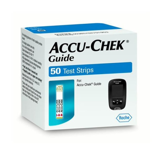 ROCHE Accu chek Guide Test Strip, Ταινίες Μέτρησης Σακχάρου, 50 Τεμάχια