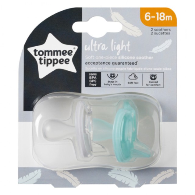 Tomme Tippee Ultra Light Πιπίλα Σιλικόνης 6-18m 2τμχ