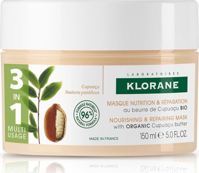 Klorane Cupuacu Nourishing & Repairing BIO Μάσκα Θρέψης & Επανόρθωσης Με Βούτυρο Cupuacu BIO Για Πολύ Ξηρά/Κατεστραμμένα Μαλλιά 150ml