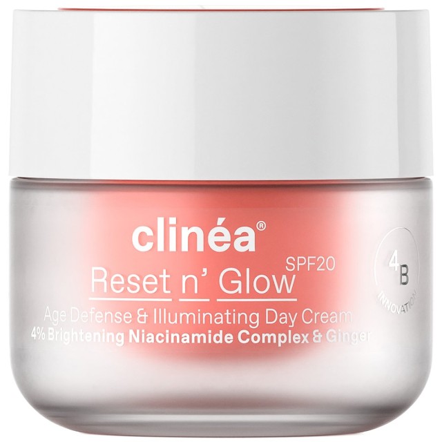 Clinea Reset n Glow Age Defense & Illuminating Day Cream Κρέμα Ημέρας Αντιγήρανσης & Λάμψης Spf20 50ml