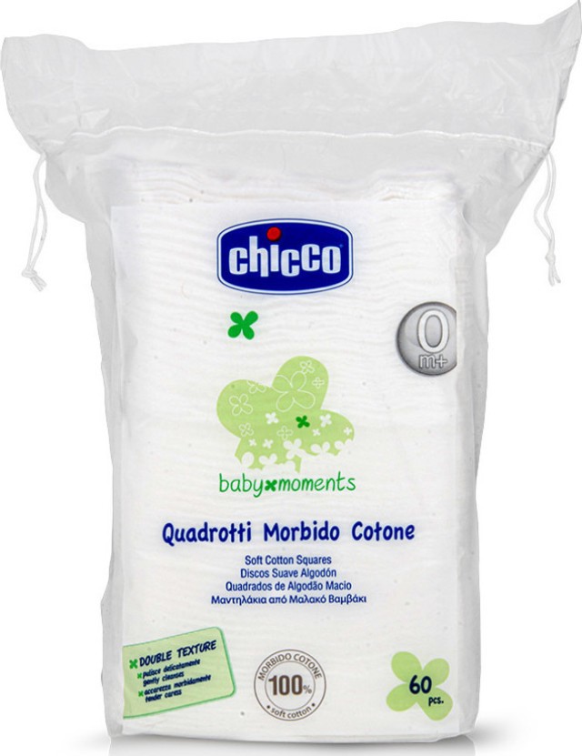 Chicco Baby Moments Τετράγωνα Μαντηλάκια από Βαμβάκι 60τμχ