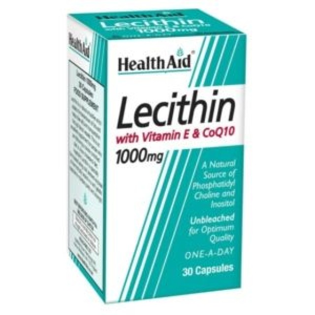 Health Aid Lecithin 1000mg & Vit E & Q10 Λεκιθίνη Με Συνένζυμο Q-10 & Βιταμίνη Ε 30caps