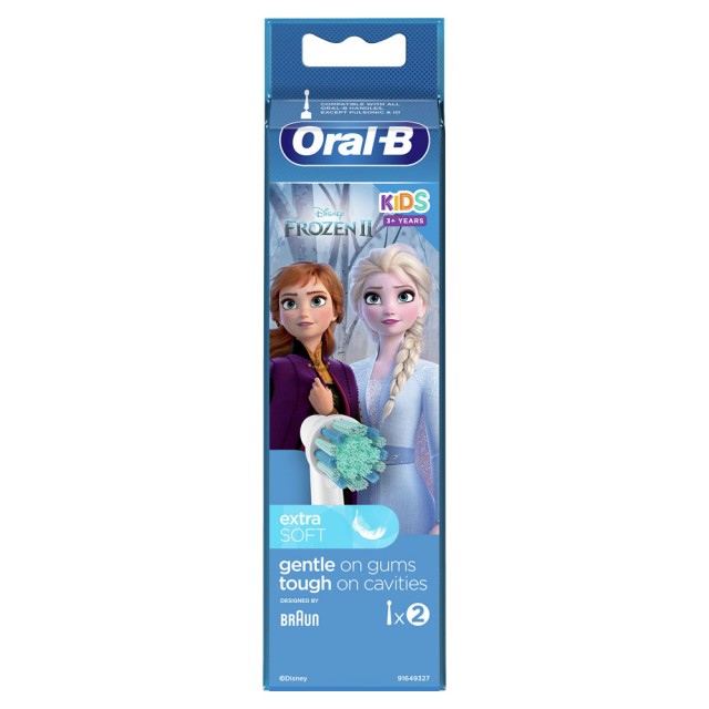 Oral-B Kids Frozen II Extra Soft Ανταλλακτικές Κεφαλές Για Ηλεκτρική Οδοντόβουρτσα 3+ Ετών 2τμχ