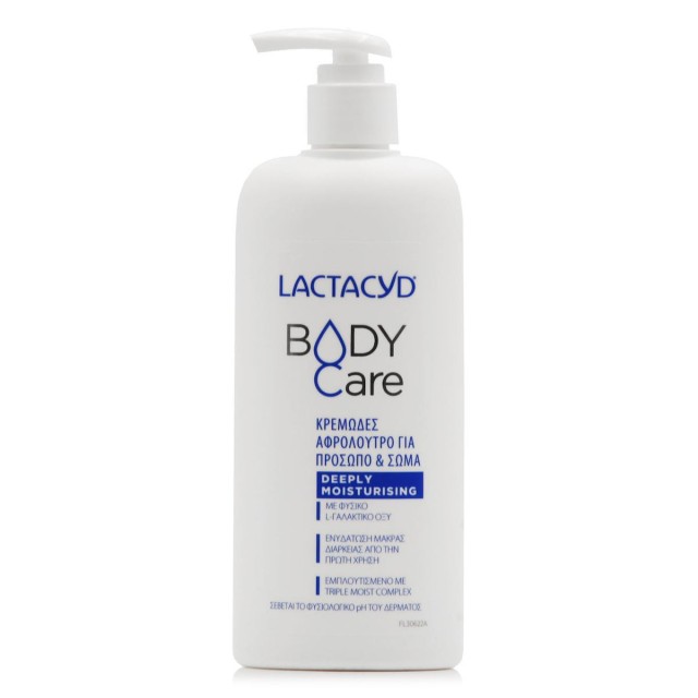 Lactacyd BodyCare Shower Deeply Moisturising Κρεμώδες Αφρόλουτρο Για Πρόσωπο & Σώμα Για Κανονικό, Ξηρό & Ευαίσθητο Δέρμα 300ml