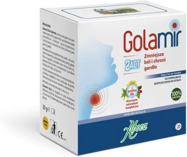 Aboca Golamir 2ACT για την Αντιμετώπιση του Πονόλαιμου, 20tabs