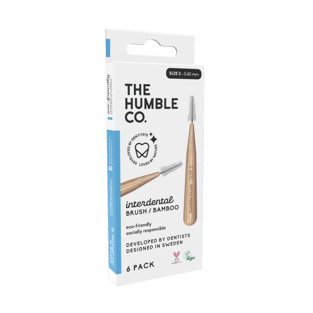 The Humble Co. Μεσοδόντια Βουρτσάκια Bamboo 0.60mm Μπλε 6τμχ