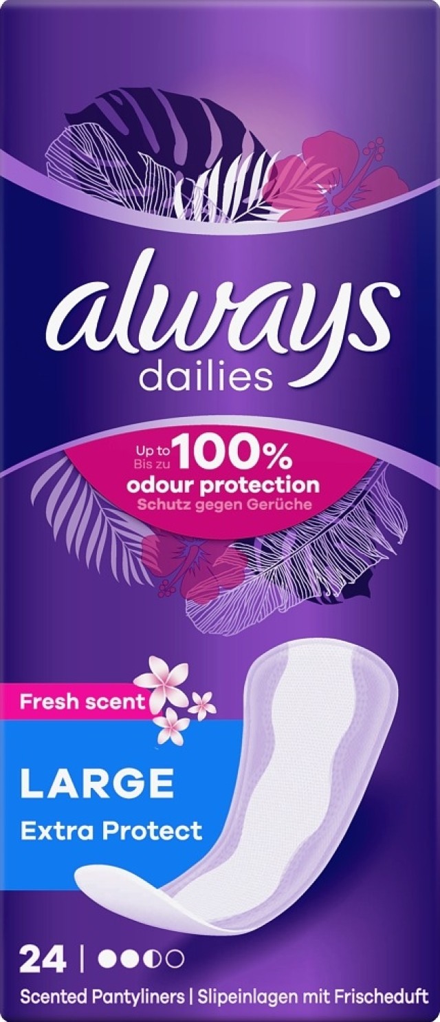 ALWAYS DAILIES ΣΕΡΒΙΕΤΑΚΙΑ EXTRA PROTECT LARGE 24τμχ