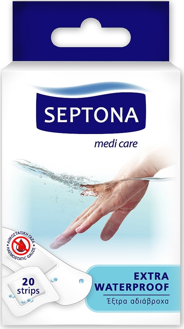 Septona Medicare Extra Waterproof Αδιάβροχα Αυτοκόλλητα Επιθέματα 20τμχ