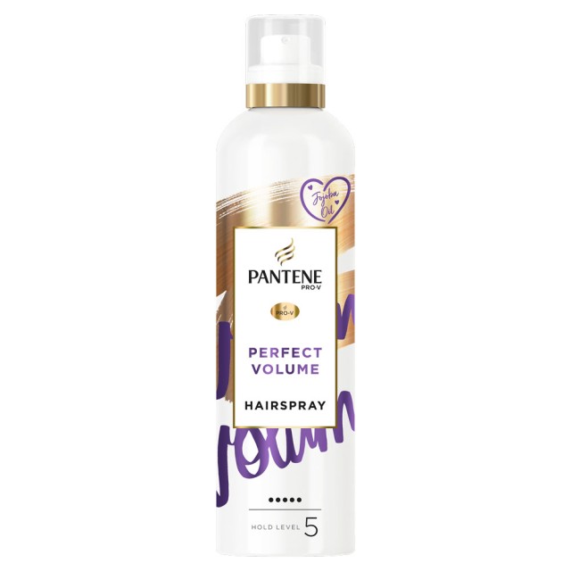 Pantene Pro-v Perfect Volume Hairspray Hold Level 5 Λακ Για Τα Μαλλιά Για Τέλειο Όγκο Με Λάδι Jojoba 250ml