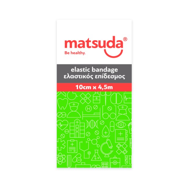 Matsuda Ελαστικός Επίδεσμος Λευκός 10cmx4.5m, 1τεμ