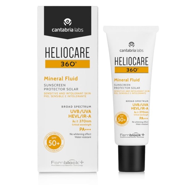 CANATBRIA LABS Heliocare 360 Mineral SPF50+ Αντηλιακό Προσώπου για Ευαίσθητο & Δυσανεκτικό Δέρμα, 50ml