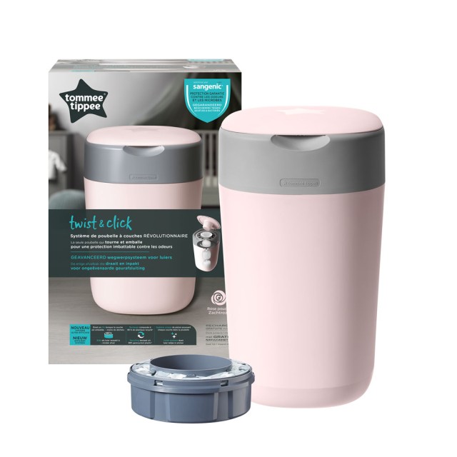 Tommee Tippee Twist & Click Κάδος Απόρριψης Πάνας Ροζ