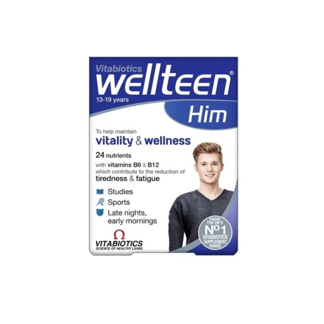 Vitabiotics Wellteen Him Συμπλήρωμα Διατροφής για Εφήβους & Νέους Άντρες 13-19 ετών 30tabs