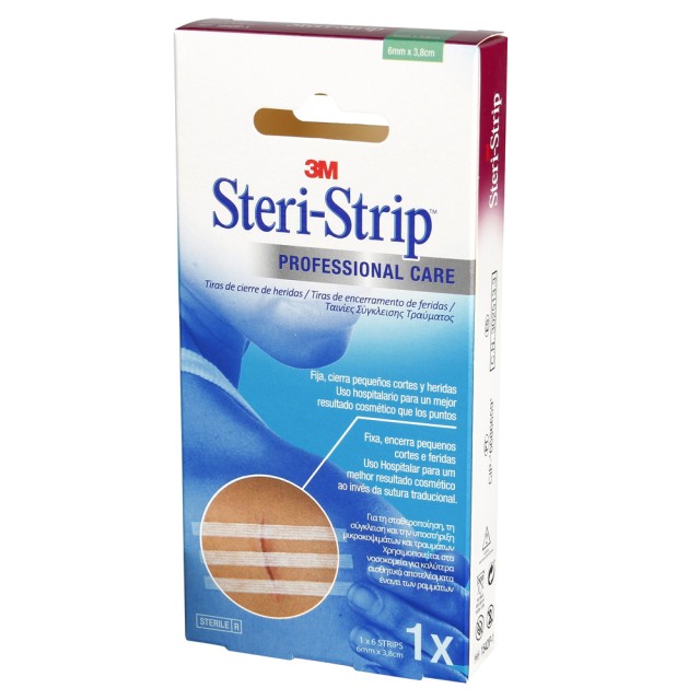 3M Steri-Strip Professional Care 6mm X 10cm 1x10strips (Αυτοκόλλητες Ταινίες Σύγκλεισης Δέρματος/Αυτοκόλλητα Ράμματα)