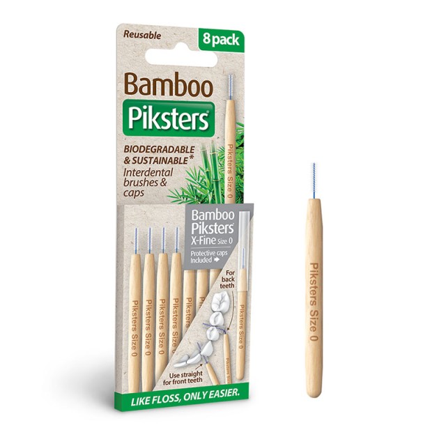 Piksters Bamboo Μεσοδόντια Βουρτσάκια Size 0 Extra Fine 8τμχ