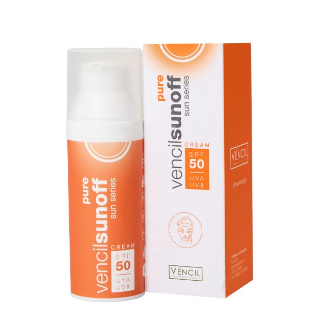 Vencil sunoff pure SPF50 (Αντιηλιακή Κρέμα Προσώπου)
