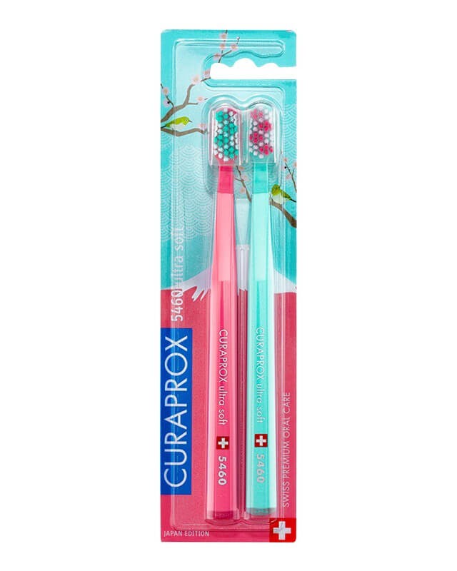 Curaprox CS 5460 Duo Ultra Soft Οδοντόβουρτσα Japan Edition Ροζ & Πράσινη 2τμχ