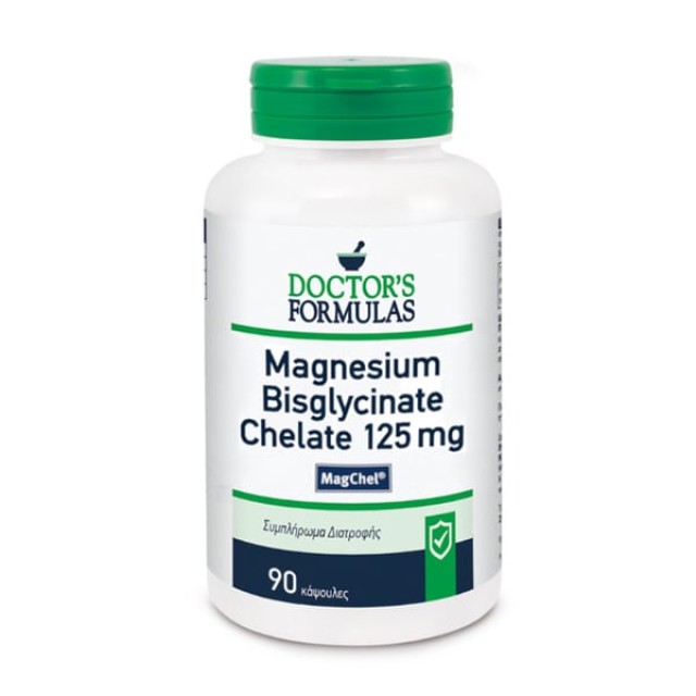Doctors Formulas Magnesium Bisglycinate Chelate 125mg Συμπλήρωμα Διατροφής, 90caps