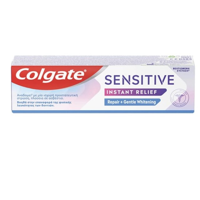 Colgate Sensitive Instant Relief Repair & Gentle Whitening Οδοντόκρεμα για την Επαναφορά της Φυσικής Λευκότητας των Δοντιών, 75ml