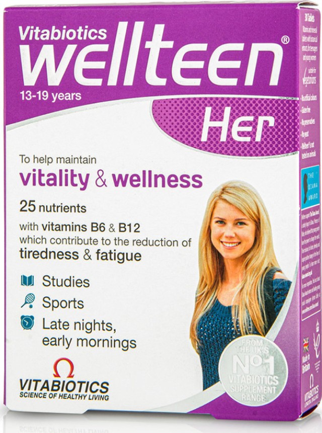 Vitabiotics Wellteen Her Συμπλήρωμα Διατροφής Για Έφηβες & Νέες Γυναίκες 30tabs