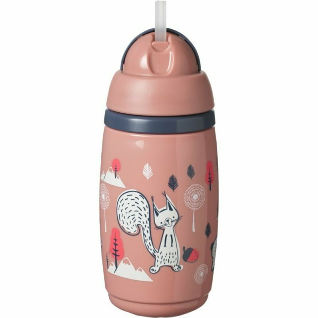 Tommee Tippee Παιδικό Ισοθερμικό Ποτηράκι Με Καλαμάκι Superstar Πλαστικό Ροζ 12m+ 266ml