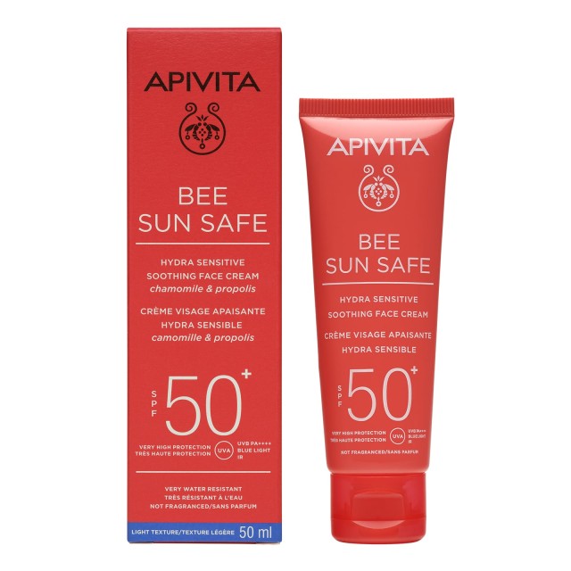 Apivita Bee Sun Safe SPF50 Αντηλιακή Καταπραϋντική Κρέμα Προσώπου Για Ευαίσθητες Επιδερμίδες 50ml