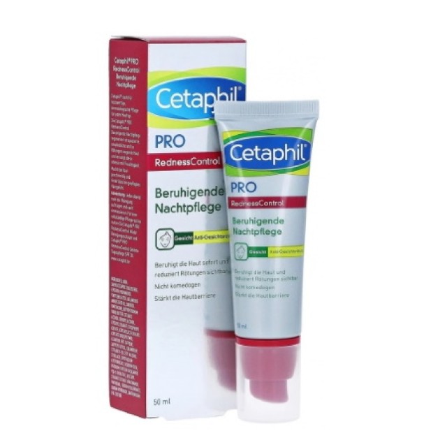 CETAPHIL Pro Redness Control Night Moisturizing Cream Ενυδατική Κρέμα Νύχτας για Ευαίσθητο & με Τάση για Ερυθρότητα Πρόσωπο - Ιδανικό για Ροδόχρου Νόσο, 50ml