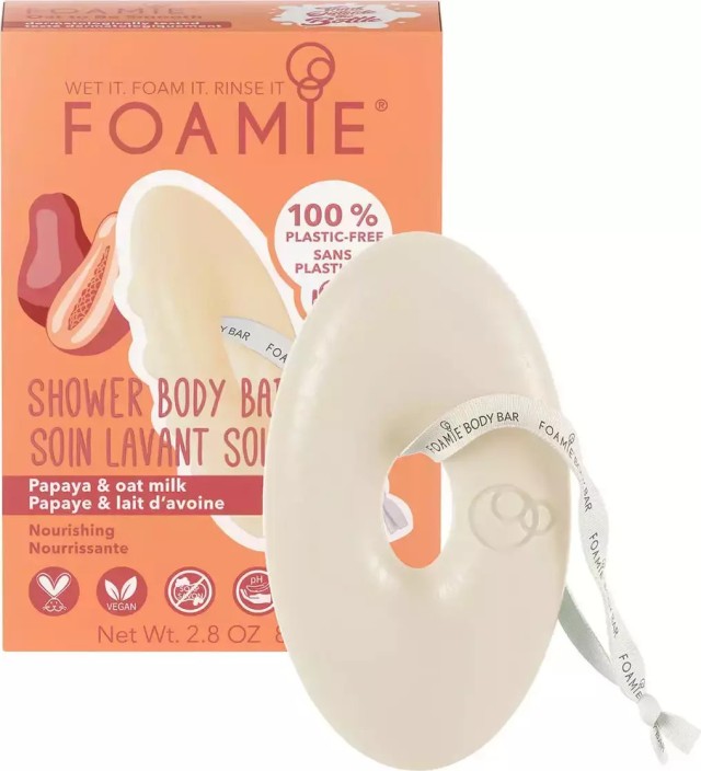 Foamie Papaya and Oat Milk Shower Body Bar Ενυδατικό Αφρόλουτρο σε Μορφή Μπάρας για όλες τις Επιδερμίδες 80gr