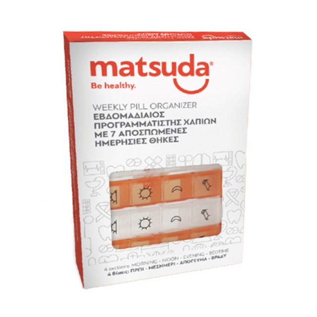 Matsuda Εβδομαδιαίος Προγραμματιστής Χαπιών Με 7 Αποσπώμενες Ημερησίες Θήκες 1τμχ