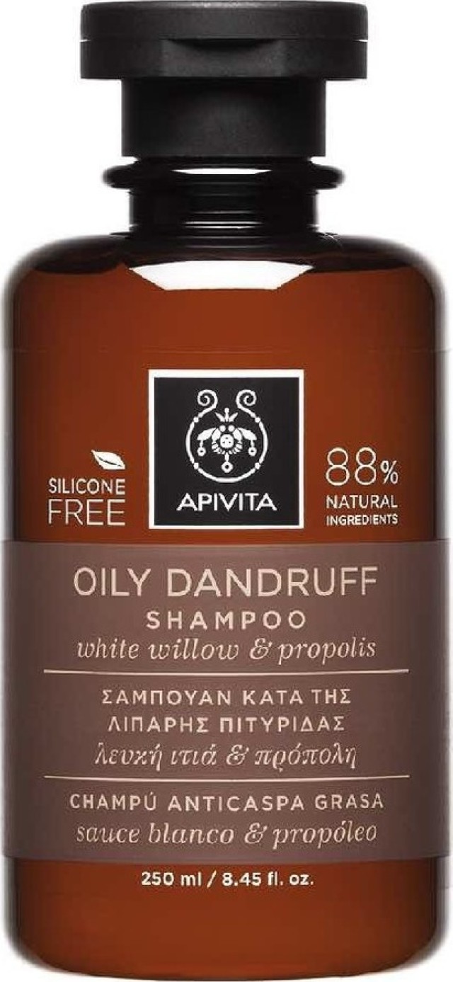 Apivita Oily Dandruff Σαμπουάν Κατά της Λιπαρής Πιτυρίδας με Λευκή Ιτιά & Πρόπολη 250ml