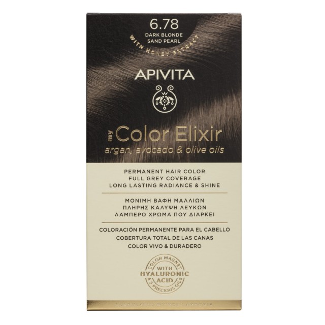 Apivita My Color Elixir 6.78 Βαφή Μαλλιών Ξανθό Σκούρο Μπεζ Περλέ 125ml