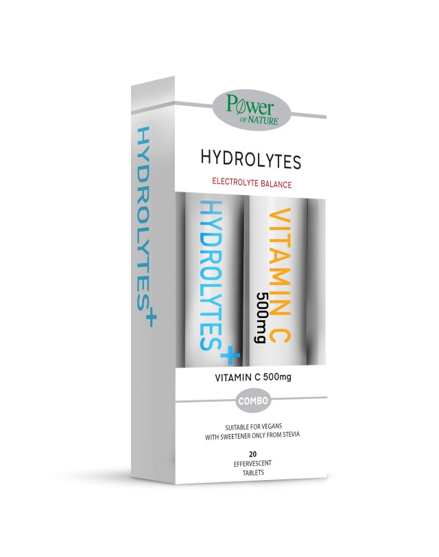 Power Health 1+1 Hydrolytes 20αναβράζοντα δισκία + Δώρο Power Health Vitamin C 500mg 20αναβράζοντα δισκία